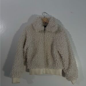 Maje Cream Sherpa Jacket